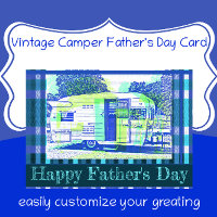 Vintager Camper glücklicher Vater Tag