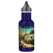 Vintager Camper Saguaro Cactus Christmas Blue Gree Edelstahlflasche (Links)