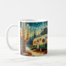Vintager Camper Saguaro Cactus Christmas Blue Gree Kaffeetasse