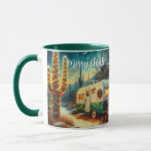 Vintager Camper Saguaro Cactus Christmas Blue Gree Tasse (Links)