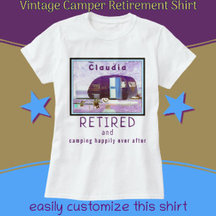 Vintager Camper-Trailer-Status mit Namen T-Shirt