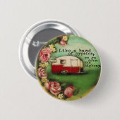 Vintager Camper u. Rosen Button (Vorne & Hinten)
