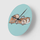 Vintager Camper und Auto Runde Wanduhr (Winkel)