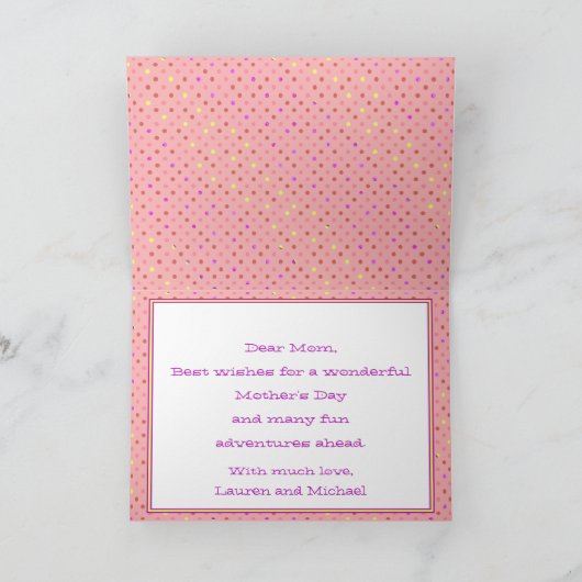 Vintager Camper Van Happy Muttertag Karte (Innenseite)