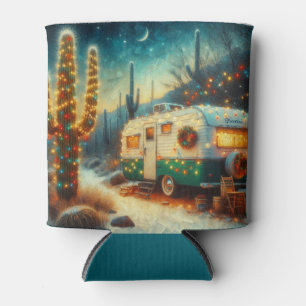 Vintager Camper Weihnachten in der Wüste Saguaro C Dosenkühler