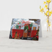 Vintager Camper Weihnachten Karte (Gelbe Blume)