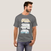 Vintager Campervan-Anhänger Vanlife RV T-Shirt (Vorne ganz)