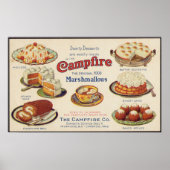 Vintager Campfire Marshmallows Lebensmittelwerbung Poster (Vorne)