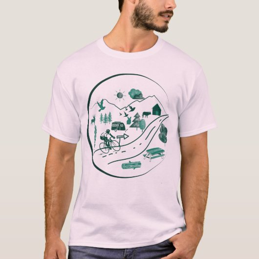 Vintager Camping-Liebhaber, Bike-Liebhaber Abschla T-Shirt (Vorderseite)