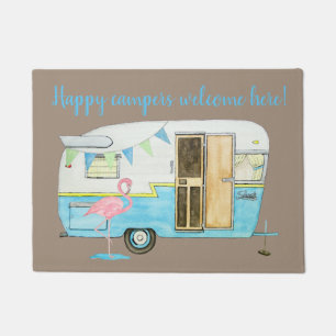 Vintager Camping-Trailer Fußmatte