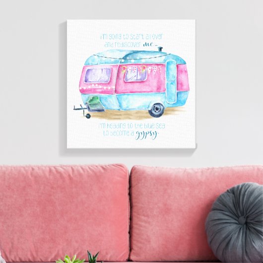 Vintager Campingplatz Leinwand Lugano (Insitu (Wohnzimmer))