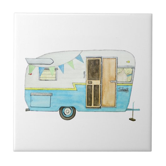 Vintager Campings-Anhänger Trivet Fliese (Vorderseite)