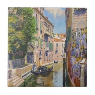 Vintager Canal Grande Gondolas Venedig Italien Rei Fliese