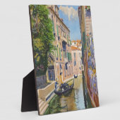Vintager Canal Grande Gondolas Venedig Italien Rei Fotoplatte (Seite)