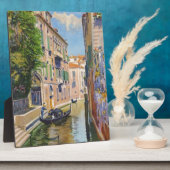 Vintager Canal Grande Gondolas Venedig Italien Rei Fotoplatte (Seite)