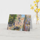 Vintager Canal Grande Gondolas Venedig Italien Rei Karte (Gelbe Blume)