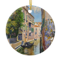 Vintager Canal Grande Gondolas Venedig Italien Rei