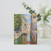 Vintager Canal Grande Gondolas Venedig Italien Rei Postkarte (Stehend Vorderseite)