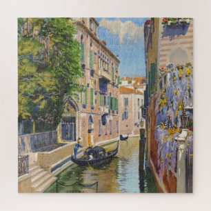 Vintager Canal Grande Gondolas Venedig Italien Rei Puzzle