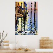 Vintager Canal Grande Venedig Italien Reiseplakat Poster (Küche)