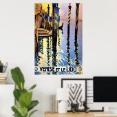 Vintager Canal Grande Venedig Italien Reiseplakat Poster (Heimbüro)