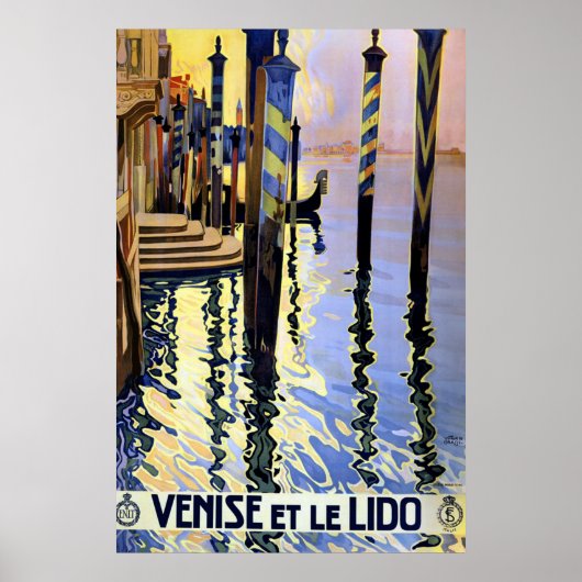 Vintager Canal Grande Venedig Italien Reiseplakat Poster (Vorne)