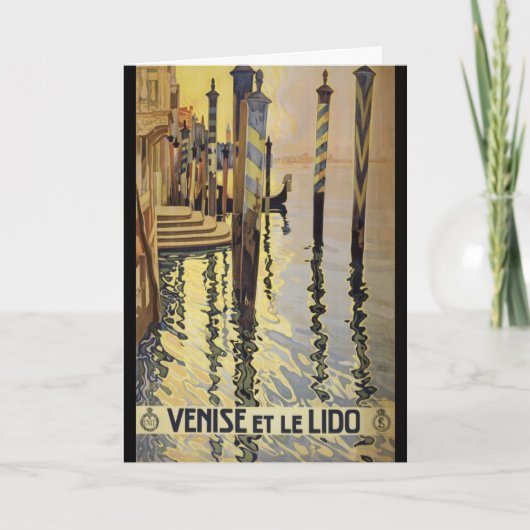 Vintager Canal Grande Venedig Reisen Karte (Vorderseite)