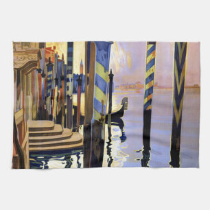 Vintager Canal Venedig Italien Reisen Geschirrtuch