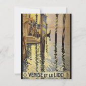 Vintager Canal Venedig Italien Reisen Karte (Vorderseite)