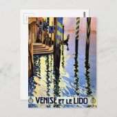 Vintager Canal Venedig Italien Reisen Postkarte (Vorne/Hinten)
