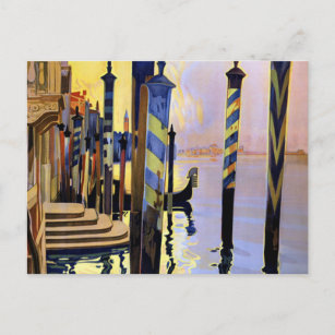 Vintager Canal Venedig Italien Reisen Postkarte