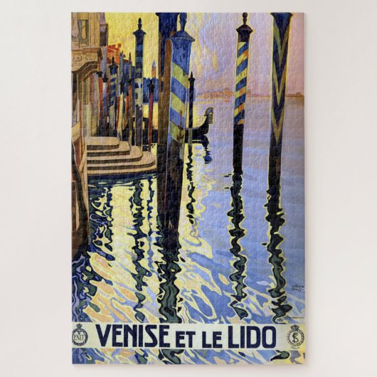 Vintager Canal Venedig Italien Reisen Puzzle (Vertikal)