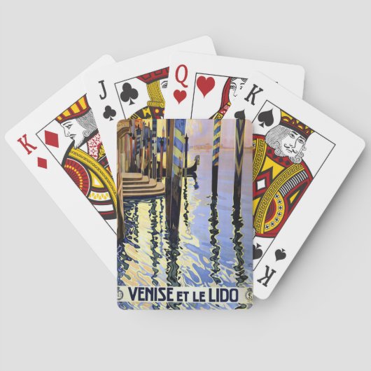 Vintager Canal Venedig Italien Reisen Spielkarten (Rückseite)