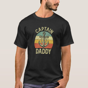 Vintager Captain Daddy Boat Pontoon Vater Angeli S T-Shirt
