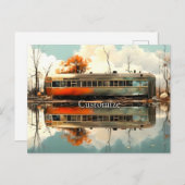 Vintager Caravan Trailer RV Thunder_Cove Postkarte (Vorne/Hinten)