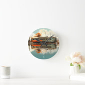 Vintager Caravan Trailer RV Thunder_Cove Runde Wanduhr (Zuhause)