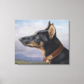 Vintager Carl Reichert Portrait eines Doberman Leinwanddruck (Vorderseite)