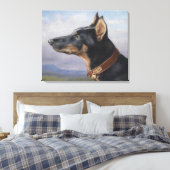 Vintager Carl Reichert Portrait eines Doberman Leinwanddruck (Insitu (Schlafzimmer))