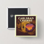 Vintager Carlsbad Caverne-Nationalpark Button (Vorne & Hinten)