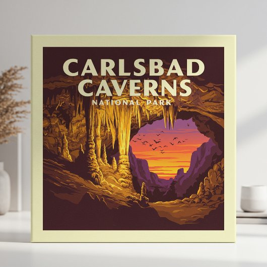Vintager Carlsbad Caverne-Nationalpark Fliese