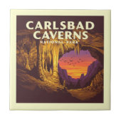 Vintager Carlsbad Caverne-Nationalpark Fliese (Vorderseite)