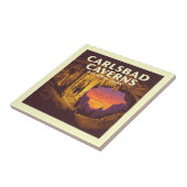 Vintager Carlsbad Caverne-Nationalpark Fliese (Seite)