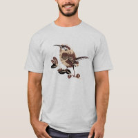 Vintager Carolina-Zaunkönig Linocut