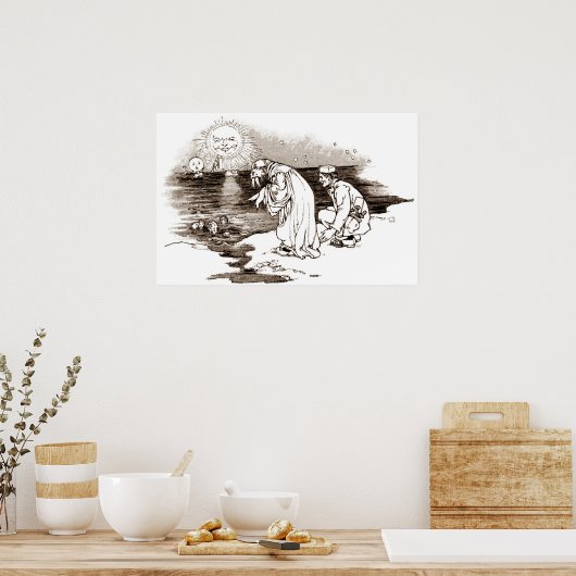 Vintager Carpenter & Walrus in Sepia Poster (Küche)