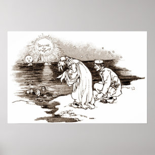Vintager Carpenter & Walrus in Sepia Poster