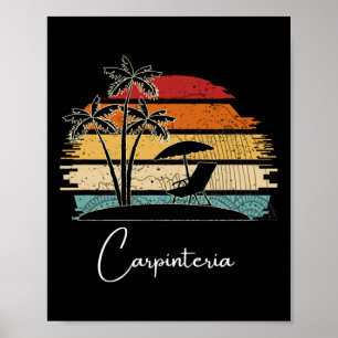 Vintager Carpinteria Beach Lover Palmen Frühling Poster