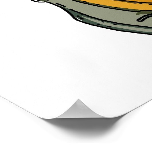 Vintager Cartoon, Hamburger Mann Poster (Ecke)