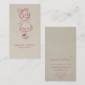 Vintager Cartoon-kleines Mädchen Visitenkarte (Vorne/Hinten)