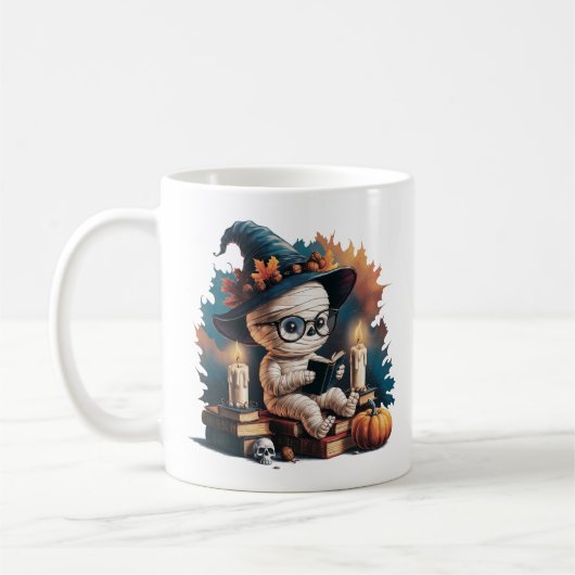 Vintager Cartoon Mummy Gothic, Halloween Vibes Kaffeetasse (Links)