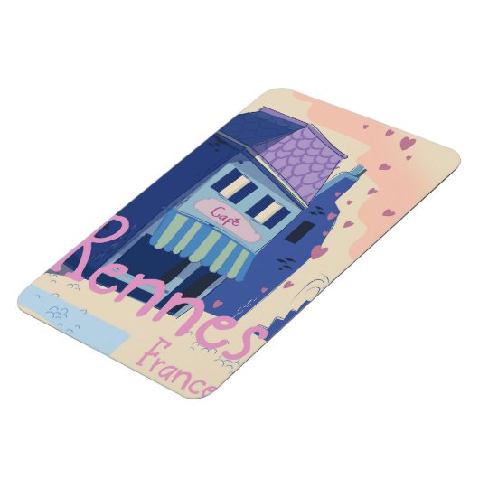 Vintager Cartoon Rennes France Magnet (Linke Seite)